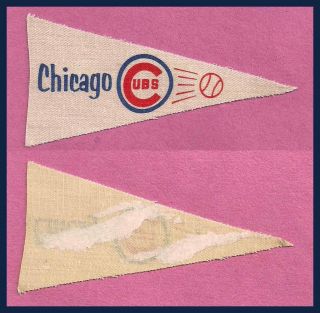 Vintage 1960’s Chicago Cubs Baseball Sticker Pennant Wow