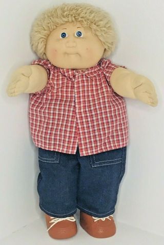 Vintage Cabbage Patch Kids Doll Boy Blonde Hair Blue Eyes Freckles 17 " 1978 - 82