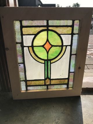 Sg 3440 Antique Stained Glass Window 20.  5 X 24.  5 H