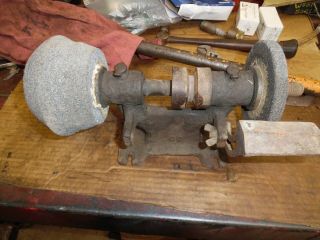 Vintage Belt Drive Grinder Gas Engine Black Smith Shop Tool