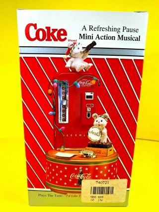 Vintage Coca Cola Coke A Refreshing Pause Mini Action Musical Enesco 6 " Tall