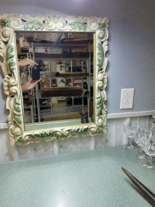Vintage Hollywood Regency Style Ornate Wall Mirror