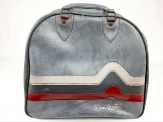 Don Carter Vintage 70’s Bowling Ball Bag Metal Rack Gray Maroon Chevron Stripes