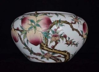 Fine Chinese Famille Rose Porcelain Brush Washer Qianlong Marked (k477)