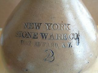 Antique Stoneware 2 Gallon Cobalt Bird Decorated Jug STONEWARE CO.  FORT EDWARD 2