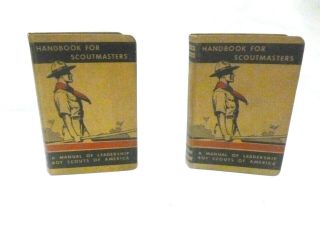 Vintage 1936 - 37 Boy Scout Handbooks For Scoutmasters Books Vol.  1 & 2