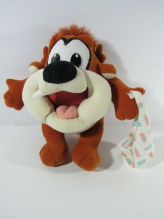 Vintage Tyco Looney Tunes Loveables Baby Taz Plush Stuffed Animal With Blanket