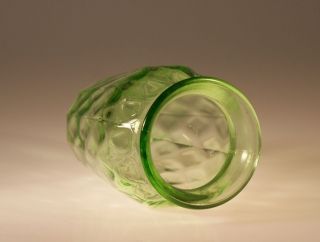Vintage Hazel Atlas Glass Company Green Diamond Optic Vase c.  1935 2