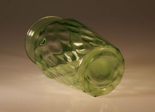 Vintage Hazel Atlas Glass Company Green Diamond Optic Vase c.  1935 3