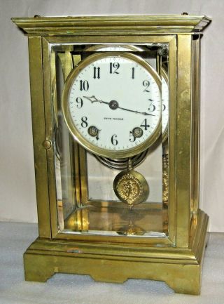 Antique Seth Thomas Orchid No.  2 Chime Clock Crystal Regulator 15 Day