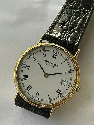 Vintage 31.  5mm Raymond Weil Swiss Quartz Mens Watch With Date,  Ref.  5514 - 2