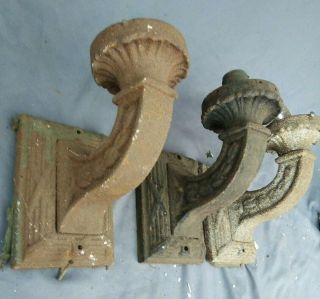 Set 3 Pair,  1 Exterior Cast Iron Architectural Wall Sconce Form Ca.  1900