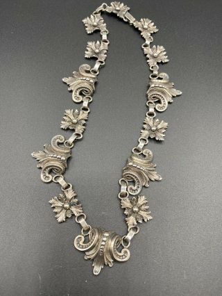 Antique Signed Guglielmo Cini Art Nouveau Sterling Silver Necklace
