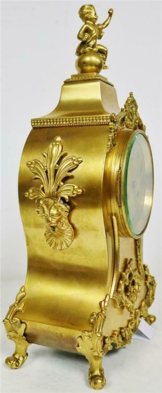 Stunning Antique 19thC French 8 Day Striking Bronze Ormolu Rococo Mantel Clock 3