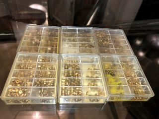Kwm Boxes Of Brass Bushings For Antique Clock Movements - Various Sizes