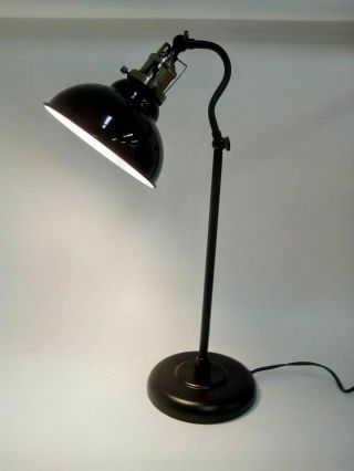 Stone & Beam Walters Vintage Task Table Desk Lamp With Led Light Bulb,  Black
