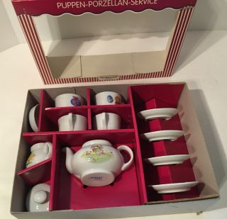 Vintage Roehler Puppen - Porzellan - Service Easter Dolls Tea Set - Germany W/box