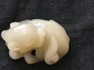 Antique Chinese Nephrite Jade Carved Lion Ming Dynasty和田籽料 32g