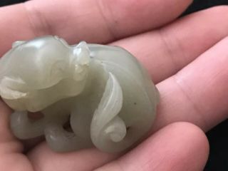 Antique Chinese Nephrite Jade Carved Lion Ming Dynasty和田籽料 32g 2