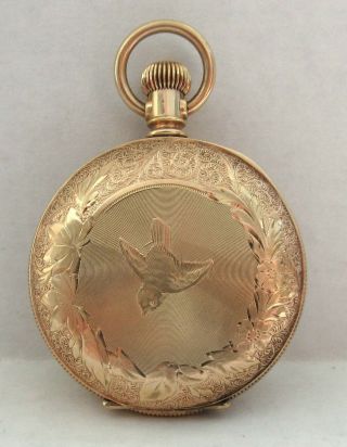 Vintage Hunter Case Pocket Watch Gold Plated Or Filled A.  W.  W.  Co.  Waltham Lqqk