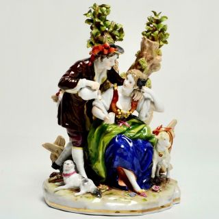 Antique Schierholz Porzellan,  German Porcelain Figurine,  Courting Couple,  Wow