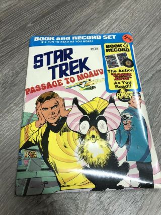 Vintage Star Trek Passage To Moauv Book And Record Set 1975 Rare