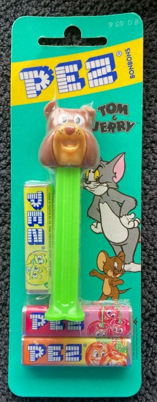 Vintage Tom Jerry Pez Spike On Graphic Non Us Card Neon Stem Green