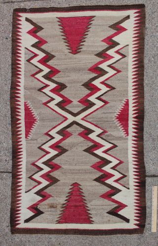 Antique Western Navajo Native American Indian Natural Colors Dazzler Rug Nr