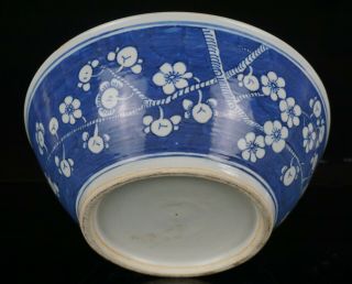 LARGE Antique Chinese Blue and White Porcelain Prunus Crackle Ice Bowl 19th Cen 5