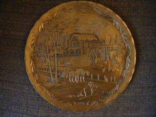 Vintage Wendell August Forge Hand Made Bronze 1996 Christmas Plate 3537