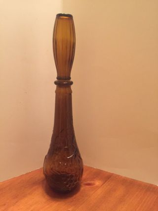 Vintage Embossed Fruit Amber Glass Wine Decanter Genie Bottle Dabs Portugal