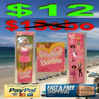 Vintage Sweetheart Barbie Doll Mattel Pink Dress Blonde 1997 18608
