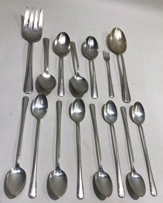 15pc Antique International Sterling - Courtship Silverware - Spoons & Serving