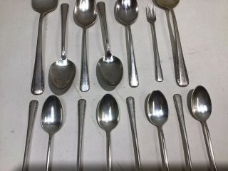 15pc Antique International Sterling - Courtship Silverware - Spoons & Serving 2