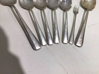 15pc Antique International Sterling - Courtship Silverware - Spoons & Serving 6