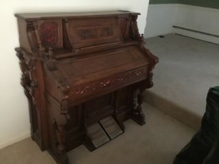 Antique Pump Reed Organ Story & Clark Chicago -