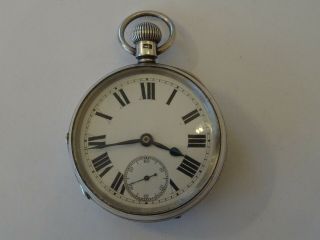 Good Large 18s Antique English Sterling Silver American Waltham Pocket Watch