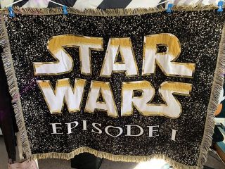 Vintage Star Wars Episode 1 Fringed Throw Blanket