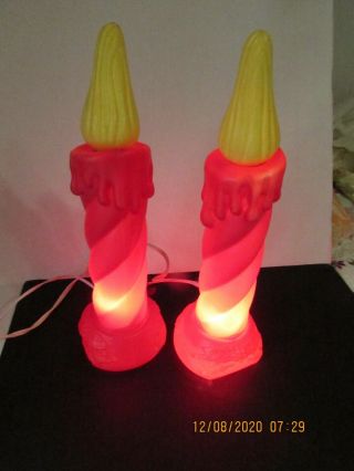 Pair Vintage Blow Mold 16  Candle Sticks Beco Products