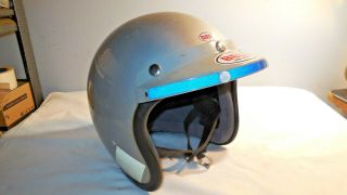 Vintage Bell Toptex Open Face Visor Motorcycle Helmet 7 7/8