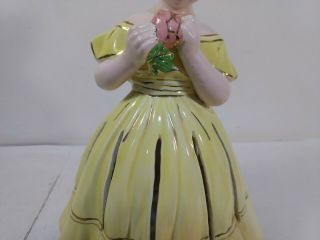 Vintage Ceramic Girl Figurine With Slotted Dress Napkin Holder Decoration hd2756 3