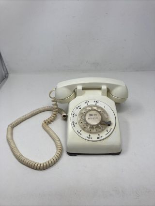 Vintage At&t Western Electric Bell System Tan Rotary Desk Phone