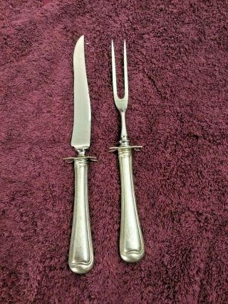 Vintage Sterling Silver Carving Fork And Knife 2 Piece Set