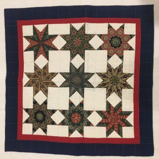Vintage Quilted Wall Art 26 " X 26 " Hand Stitched