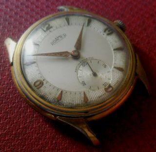 Vintage 1940s Oversized Roamer 15 Jewels Swiss Made Watch Running Wristwatch