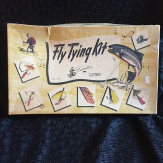Vintage Danielson Fly Tying Kit Vise Silk Thread Fishing Flies Hackle Tippets