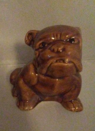 Vintage Morton Pottery Bulldog Planter Collectible Usa Brown Very Cute Great Old