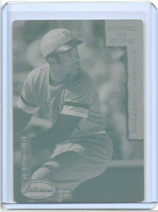 1/1 Roberto Clemente 1994 Ted Williams Printing Plate Pittsburgh Pirates 1 Of 1