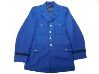 Vintage Us Air Force Academy Cadet Military Blue Wool Dress Coat Jacket 40 Ml