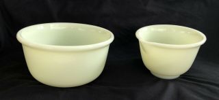Two Vintage Hamilton Beach Uranium Custard Glass Mixing Bowls
